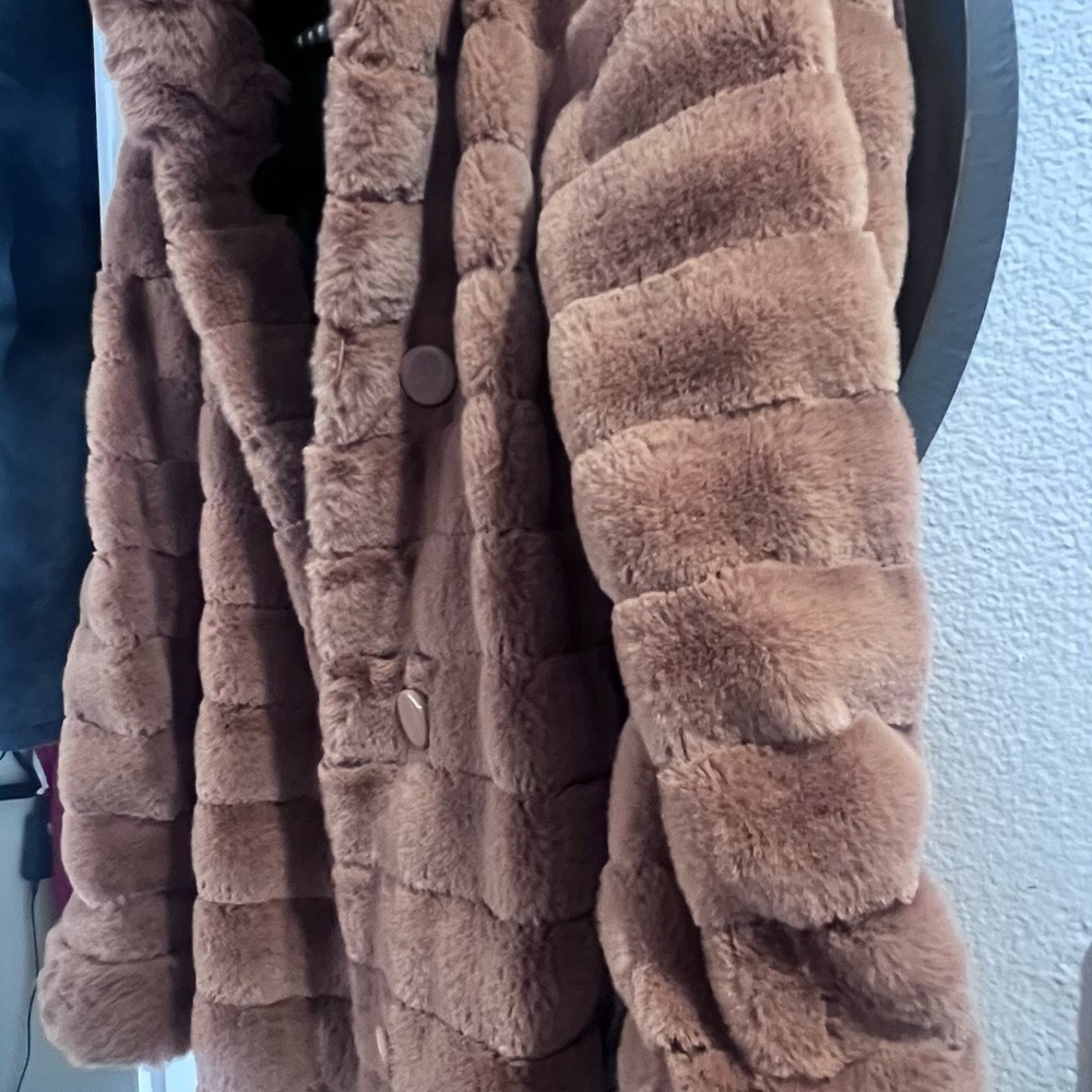 Nikki Jones reversible Lola winter Brown Fur Coat Canada women’s small